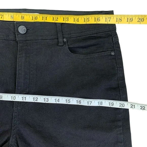 C Est 1946 Classic Black Denim Jeans Size 14 Straight Leg High Waist Stretch W35 - Picture 13 of 16